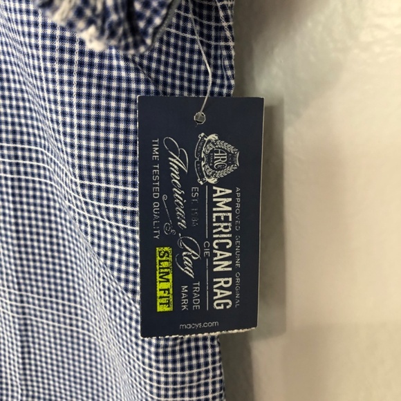 American Rag Cie Mens Slim Fit Plaid Short Sleeve - Large - Picture 6 of 15